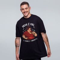 CAMISETA OVERSIZED PRETA - DEUS É FIEL