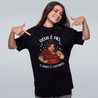 CAMISETA OVERSIZED PRETA - DEUS É FIEL