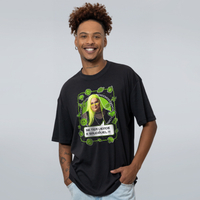 CAMISETA OVERSIZED PRETA - SE TEM VERDE É SAUDÁVEL