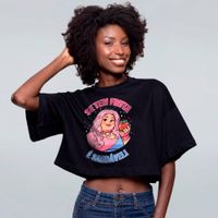 CROPPED OVERSIZED PRETO - SE TEM FRUTA É SAUDÁVEL