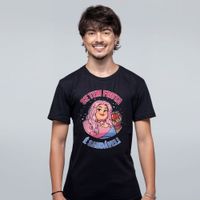 CAMISETA PRETA - SE TEM FRUTA É SAUDÁVEL