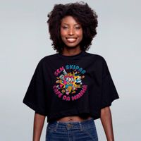 CROPPED OVERSIZED PRETO - BREAKFAST