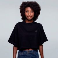 CROPPED OVERSIZED PRETO - MINI LOGO LOLJA