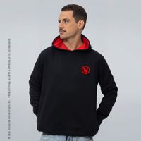 MOLETOM PRETO COM FORRO VERMELHO - PELA HORDA