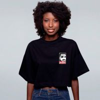 CROPPED OVERSIZED PRETO - JÁ BORA