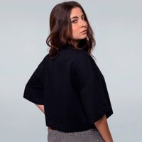 CROPPED OVERSIZED PRETO - APOCALYPSE MEOW