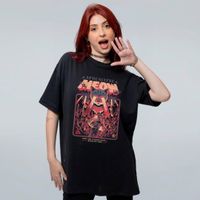 CAMISETA OVERSIZED PRETA - APOCALYPSE MEOW