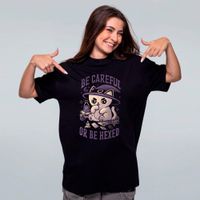 CAMISETA OVERSIZED PRETA - BE CAREFUL OR BE HEXED