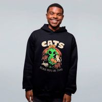 MOLETOM PRETO - CATS BECAUSE