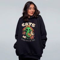 MOLETOM PRETO - CATS BECAUSE