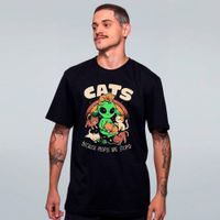 CAMISETA PRETA - CATS BECAUSE