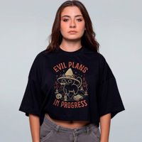 CROPPED OVERSIZED PRETO - EVIL PLANS