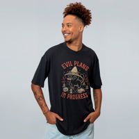 CAMISETA OVERSIZED PRETA - EVIL PLANS