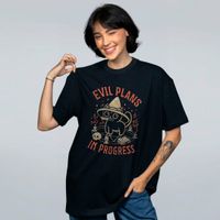 CAMISETA OVERSIZED PRETA - EVIL PLANS