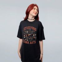 CAMISETA OVERSIZED PRETA - STUDYING DARK ARTS