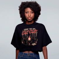 CROPPED OVERSIZED PRETO - SUPPORT YOUR LOCAL