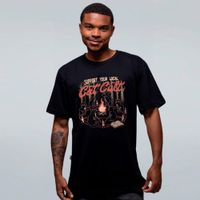 CAMISETA PRETA - SUPPORT YOUR LOCAL