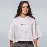 CROPPED OVERSIZED OFF WHITE - SE TEM PEIXE TEM HISTÓRIA
