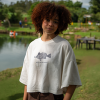 CROPPED OVERSIZED OFF WHITE - NEM O MAR TÁ PRA PEIXE