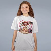 CAMISETA OVERSIZED OFF WHITE - PRINCESA SUPER FOFINHA