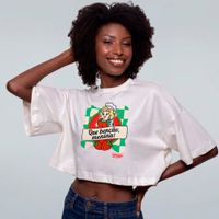 CROPPED OVERSIZED OFF WHITE - STRAWBERRY