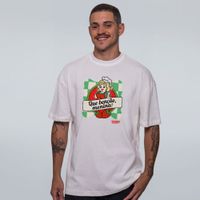 CAMISETA OVERSIZED OFF WHITE - STRAWBERRY