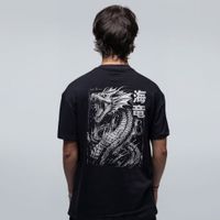 CAMISETA OVERSIZED PRETA - DRAGÃO MARINHO