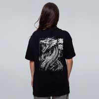 CAMISETA OVERSIZED PRETA - DRAGÃO MARINHO