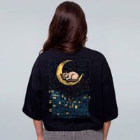 CROPPED OVERSIZED PRETO - GATO ZZZ