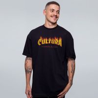 CAMISETA OVERSIZED PRETA - FLAME