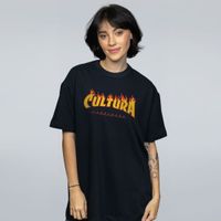 CAMISETA OVERSIZED PRETA - FLAME