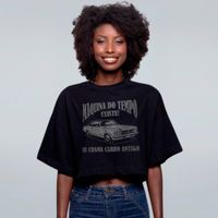 CROPPED OVERSIZED PRETO - MÁQUINA DO TEMPO