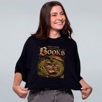 CROPPED OVERSIZED PRETO - I NEED MORE BOOKS