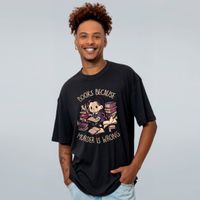 CAMISETA OVERSIZED PRETA - BOOKS BECAUSE MURDER IS WRONG