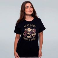 CAMISETA PRETA - BOOKS BECAUSE MURDER IS WRONG