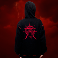 MOLETOM PRETO COM PESPONTO E FORRO VERMELHO - WARLOCK