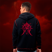 MOLETOM PRETO COM PESPONTO E FORRO VERMELHO - WARLOCK