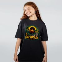 CAMISETA OVERSIZED PRETA - VAI BRASA