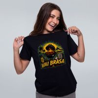 CAMISETA PRETA - VAI BRASA