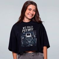 CROPPED OVERSIZED PRETO - VI PELO PEEWEE