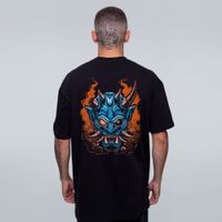 CAMISETA OVERSIZED PRETA - ONI CYBERPUNK