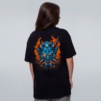 CAMISETA OVERSIZED PRETA - ONI CYBERPUNK