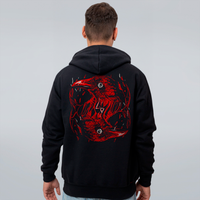 MOLETOM PRETO COM FORRO VERMELHO - RED CORVO LVCAS