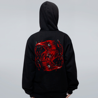 MOLETOM PRETO COM FORRO VERMELHO - RED CORVO LVCAS