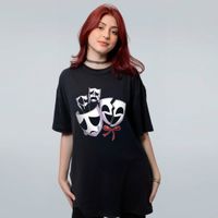 CAMISETA OVERSIZED PRETA - A MÁSCARA EM FITAS
