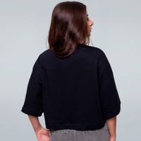 CROPPED OVERSIZED PRETO - AOS PEDAÇOS