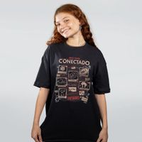 CAMISETA OVERSIZED PRETA - ESTÁ TUDO CONECTADO