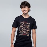 CAMISETA PRETA - ESTÁ TUDO CONECTADO