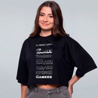 CROPPED OVERSIZED PRETO - REVISTAS DE VIDEOGAME