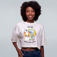 CROPPED OVERSIZED OFF WHITE - DESCULPE AGORA NÃO POSSO